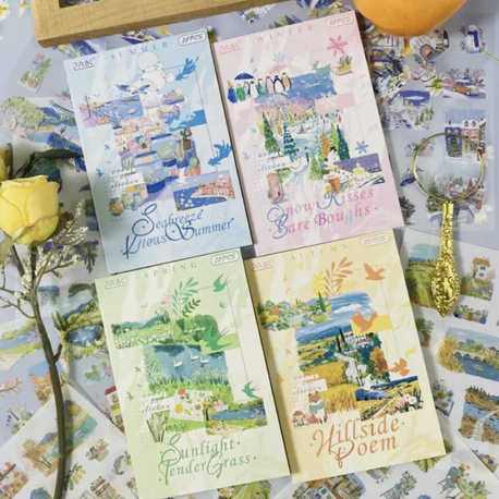 Four Seasons Pet&Washi Sticker Kitapçıkları