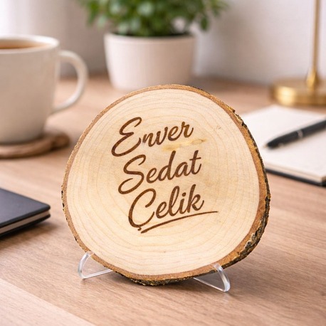 Kişiye Özel İsimli Ahşap Kütük Dekor – Lazer Kazıma 15-20 cm Hediye