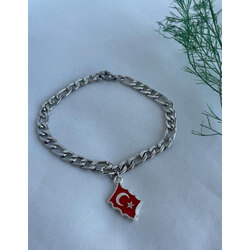 Çelik bileklik Türk bayrağı