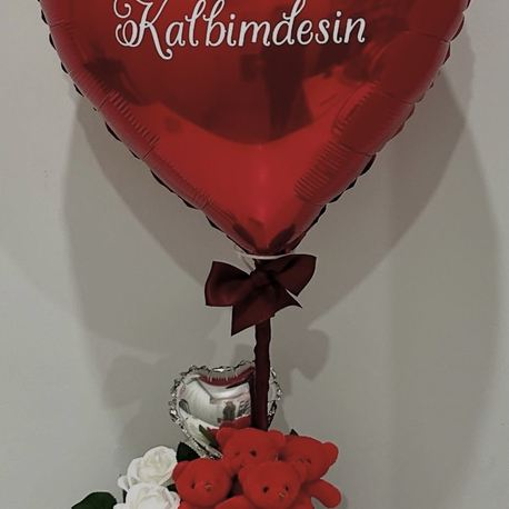 Çubuklu kalp balon