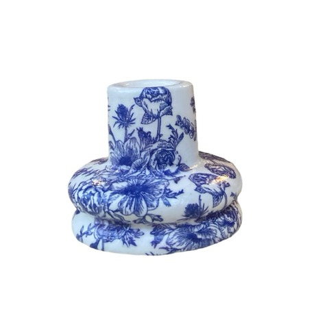 Elegant Blue Flower Şamdan