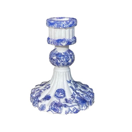Antique Blue Flower Şamdan