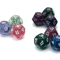 Çok Renkli 12 Taraflı Reçine Zar Astroloji Tarot Takımyıldızı
