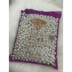 500 Gram 10 mm Krem Lüks / Lüx Kaplama Plastik Inci Boncuk, Çanta Yapım Boncuğu