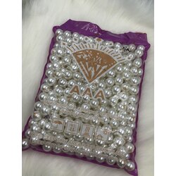 500 Gram 14 mm Krem Lüks / Lüx Kaplama Plastik Inci Boncuk, Çanta Yapım Boncuğu