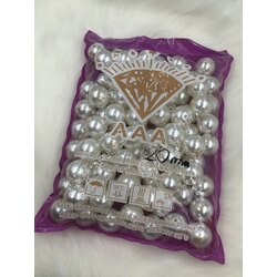 500 Gram 20 mm Krem Lüks / Lüx Kaplama Plastik Inci Boncuk, Çanta Yapım Boncuğu