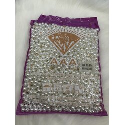 500 Gram 8 mm Krem Lüks / Lüx Kaplama Plastik Inci Boncuk, Çanta Yapım Boncuğu