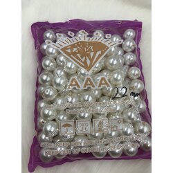 500 Gram 22 mm Krem Lüks / Lüx Kaplama Plastik Inci Boncuk, Çanta Yapım Boncuğu