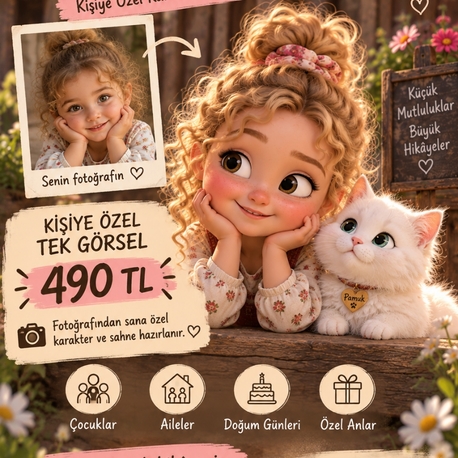 Kişiye Özel Karakter Görseli | Fotoğraftan Çizgi Film Tasarımı