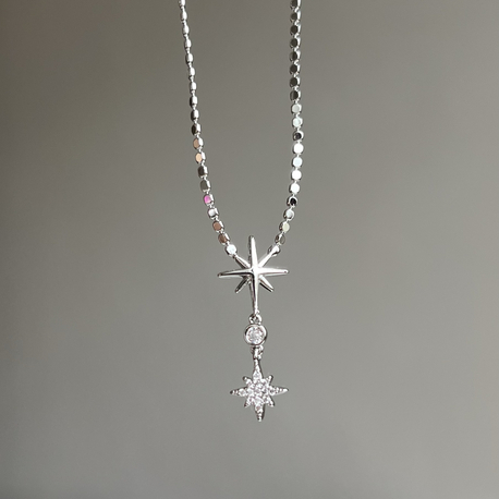 Silver North Star Kolye