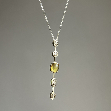 Sarı Taşlı Gold Element Kolye