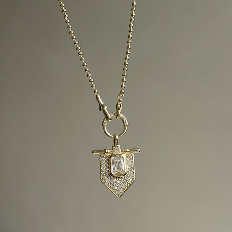 Gold Taşlı Kolye