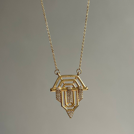 Gold Taşlı Serenay Kolye