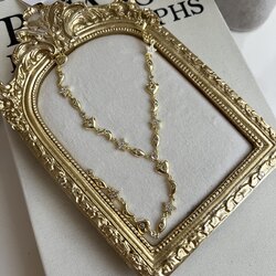 Gold Ay Yıldız Kalp Detaylı Y Kolye