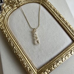 Çelik Taşlı Gold Kolye
