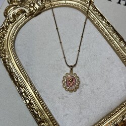 Vintage Gül Çelik Gold Kolye