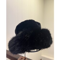 Yargıcı model peluş bucket şapka- Siyah