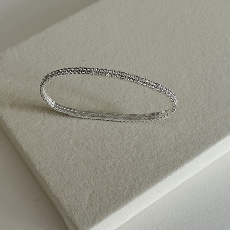 Çift Şeritli Silver Taşlı Bileklik