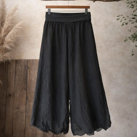 İtalyan tasarım ipek pantolon