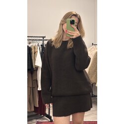 Kahve triko etekli takım