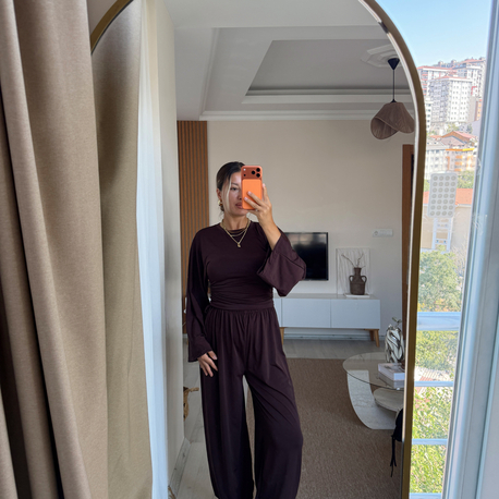 Bele oturtmalı bluz 