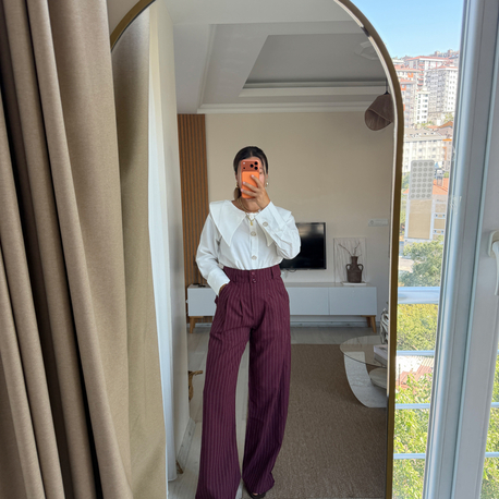 Bebe yaka premıum poplin gömlek