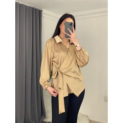 marka model yandan bağlamalı bluz (vizon)