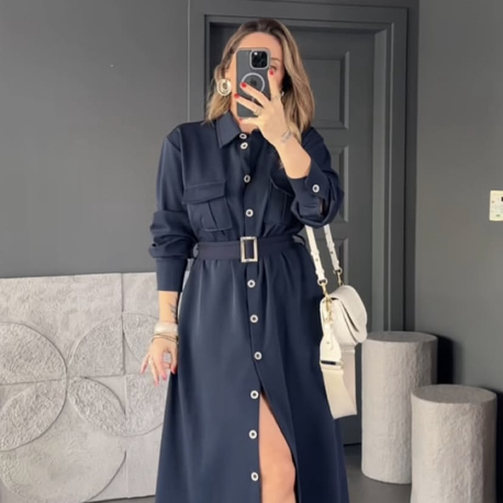 Zara Lacivert elbise