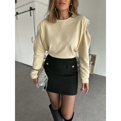 zincir detay sweatshirt rahat kalıp