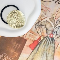 byFREZYA Mat Metal Daire Dalgalı Model Lastik Toka (Gold)