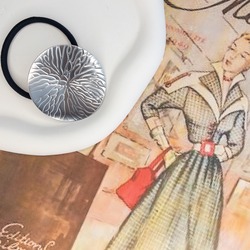 byFREZYA Mat Metal Daire Dalgalı Model Lastik Toka (Gümüş)
