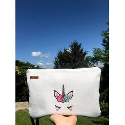Unicorn Kanaviçe Clutch Çanta