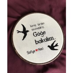 Göğe Bakma Durağı Kanaviçe Pano