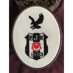 Beşiktaş Armalı Kanaviçe Kasnak Pano