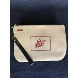 Sonbahar Çerçeveli Yaprak Kanaviçe Clutch Çanta