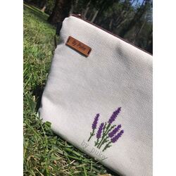 Lavanta Kanaviçe Clutch Çanta