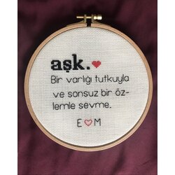 Aşk Kasnak Pano Sevgiliye Hediye