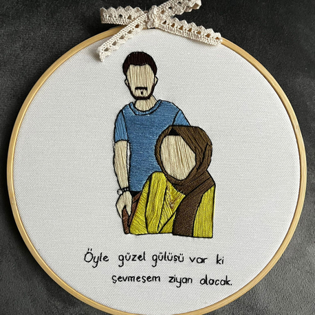 14 Şubat Sevgililer Günü Hediye Nakış Pano