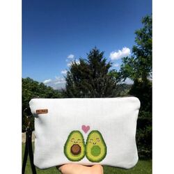Avokado Kanaviçe Clutch Çanta