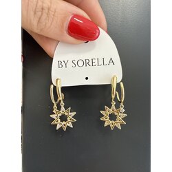 14 k çift delik görünüm yıldız küpe