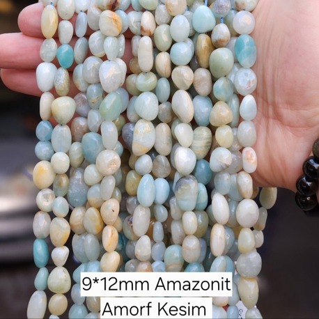 Amorf Kesim Amazonit Taşı Dize