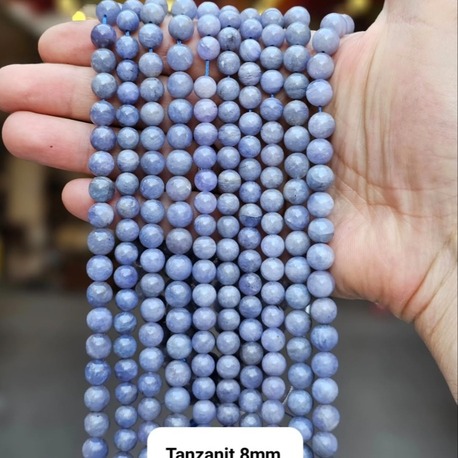 %100 Doğal Orijinal 8 MM Tanzanit Taşı Dize