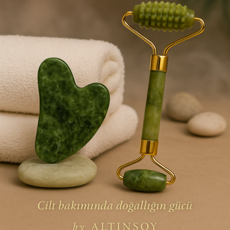 Yeşim Taşı Roller ve Guasha Taşı Set