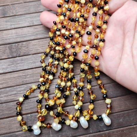 %100 Orijinal  Damla  Kehribar  Çocuk  Kolyesi 45 Cm