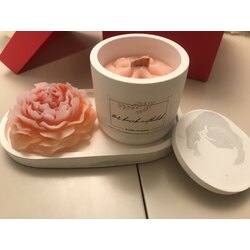 Bardak mum , çiçek ve tepsi mini set kokulu mum