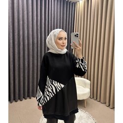 Zebra desenli tunik 