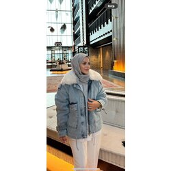 Kürklü kot ceket