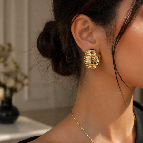 Gold küpe - 14k renk 20mm