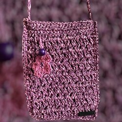 Pembe Çiçek telefon çantası