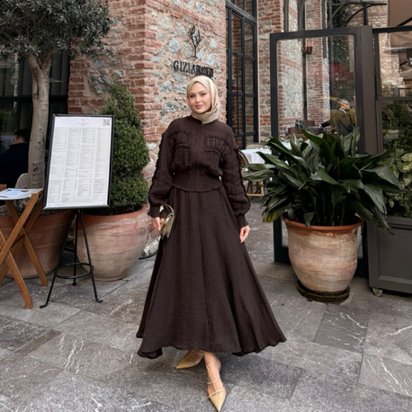 Nora takım kahverengi